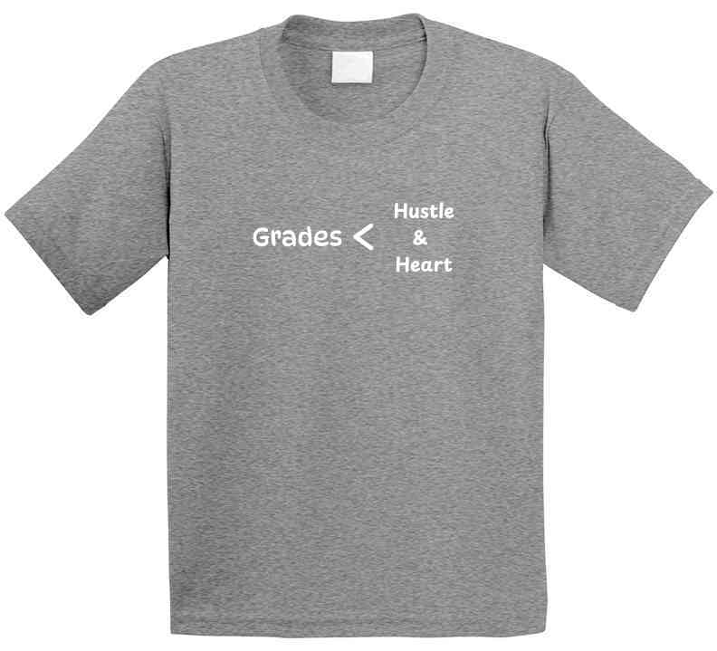 Grades < Hustle & Heart - Empowering Statement T-Shirt | Kids, Tweens & Teens Tee | Unisex - Smith's Tees