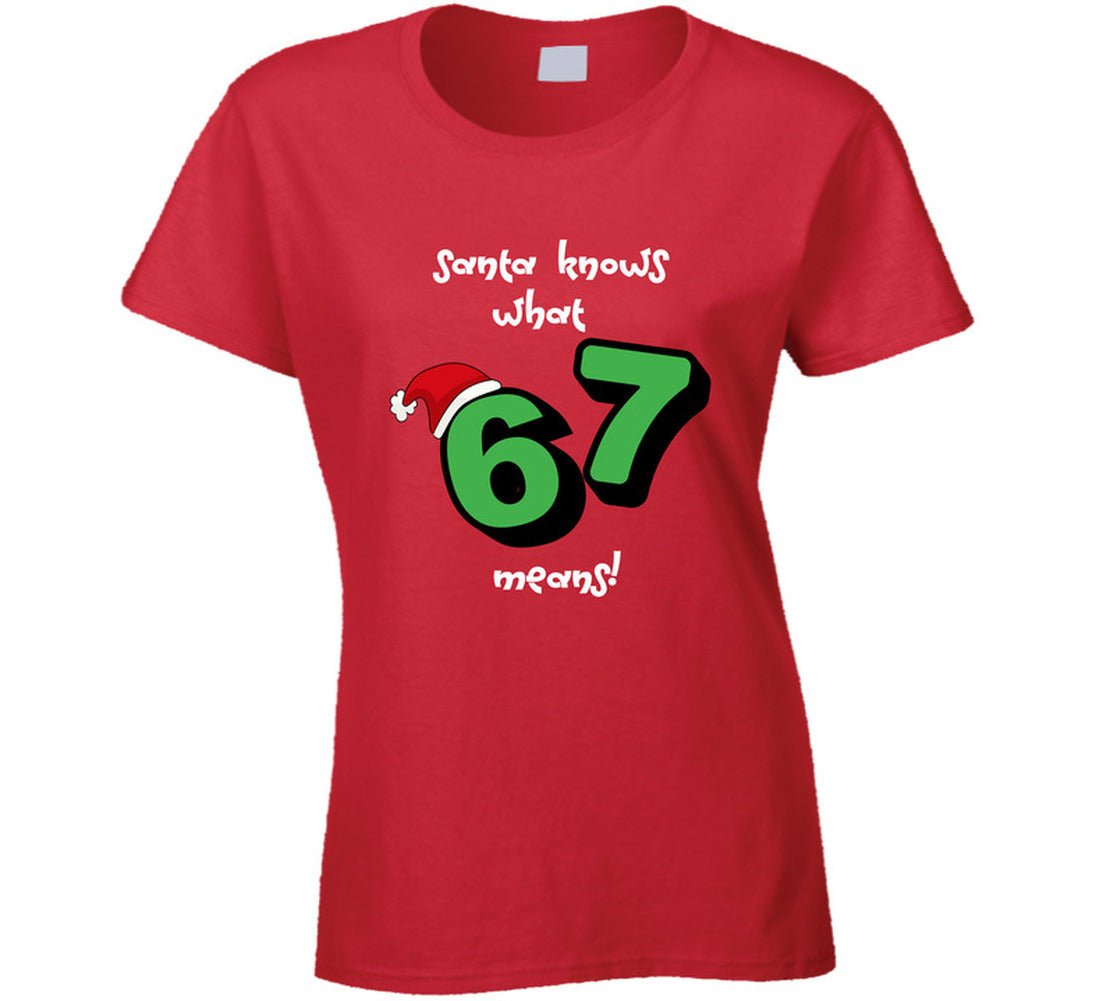 Santa Knows What 6 7 Means | Christmas T-Shirt | Family Sizes - Smith's Tees