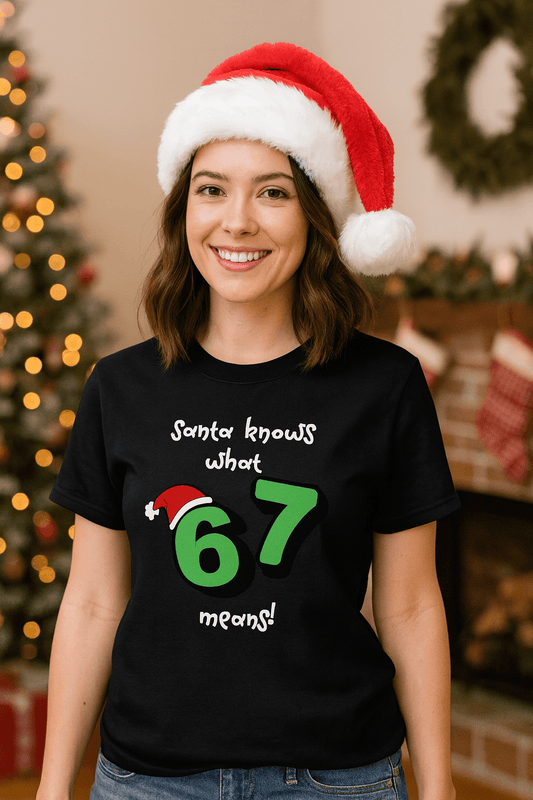 Santa Knows What 6 7 Means | Christmas T-Shirt | Family Sizes - Smith's Tees