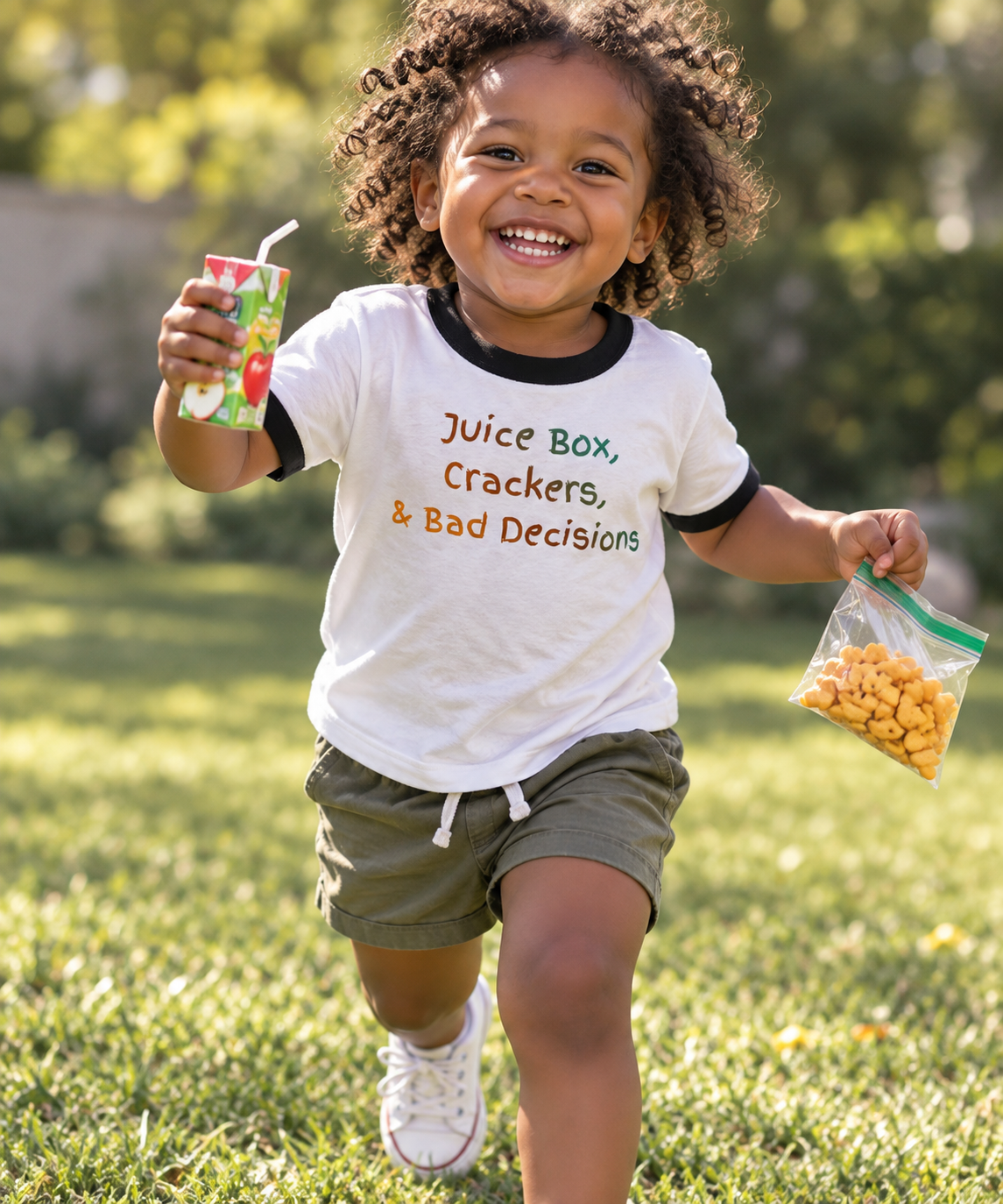 Funny Toddler T-Shirt - Juicebox, Crackers & Bad Decisions - Unisex Toddler Tee