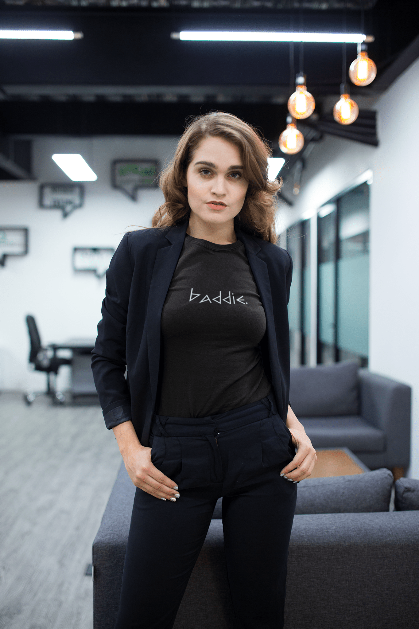 Baddie Statement Shirt - Unleash Your Inner Diva - Black/White - Ladies - Smith's Tees