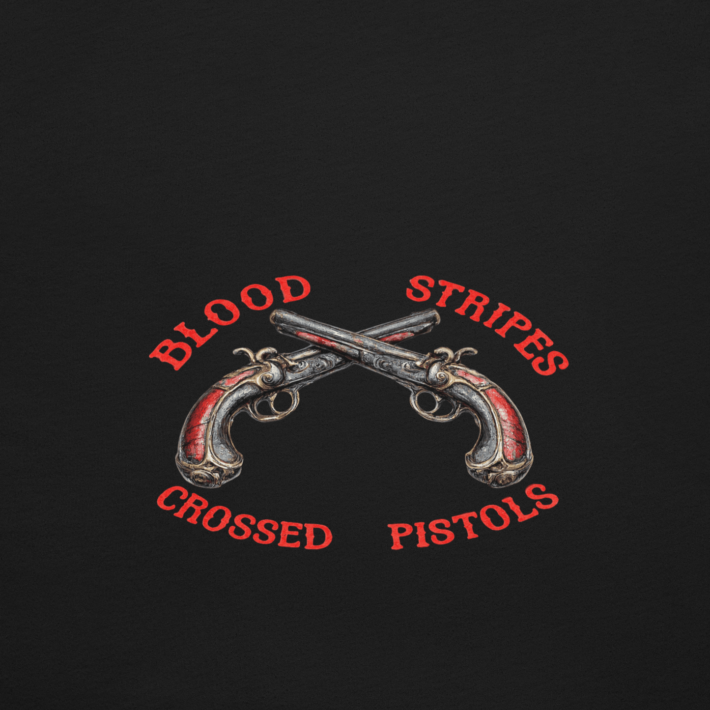 Blood Stripes Crossed Pistols | Back Graphic | Unisex - Smith's Tees