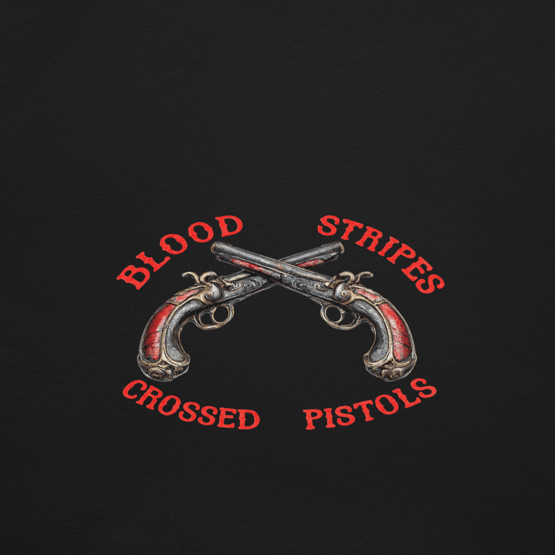 Blood Stripes Crossed Pistols | Back Graphic | Unisex - Smith's Tees