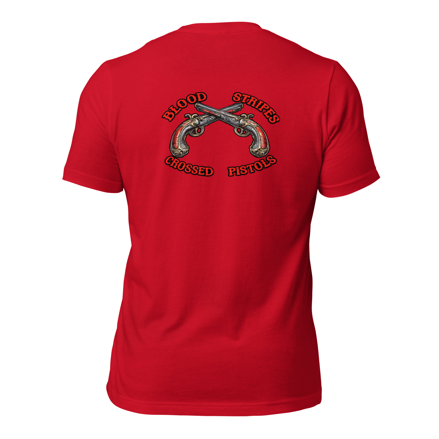 Blood Stripes Crossed Pistols | Back Graphic | Unisex - Smith's Tees