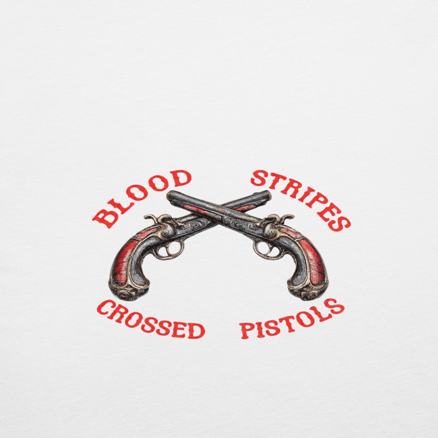 Blood Stripes Crossed Pistols | Back Graphic | Unisex - Smith's Tees