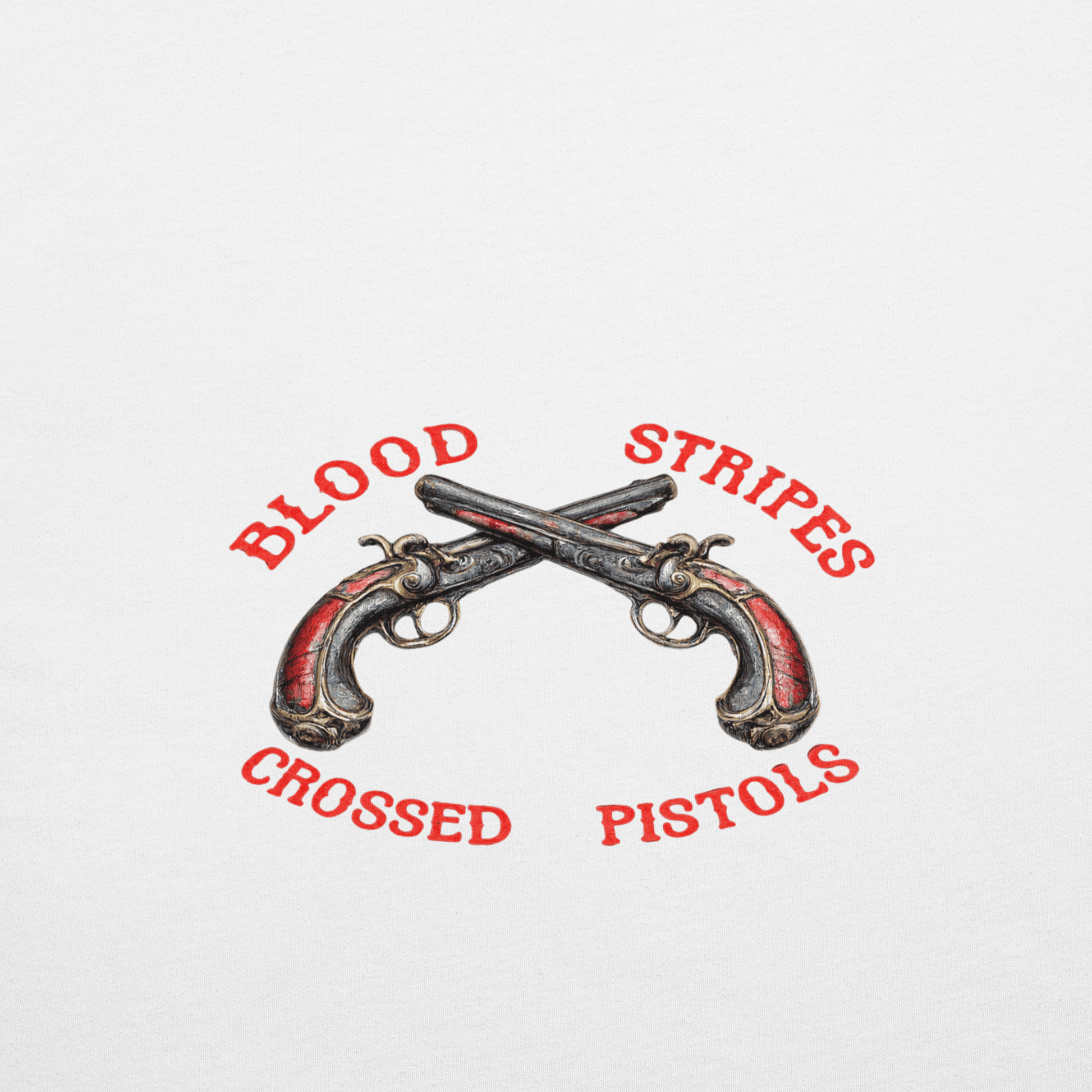 Blood Stripes Crossed Pistols | Back Graphic | Unisex - Smith's Tees