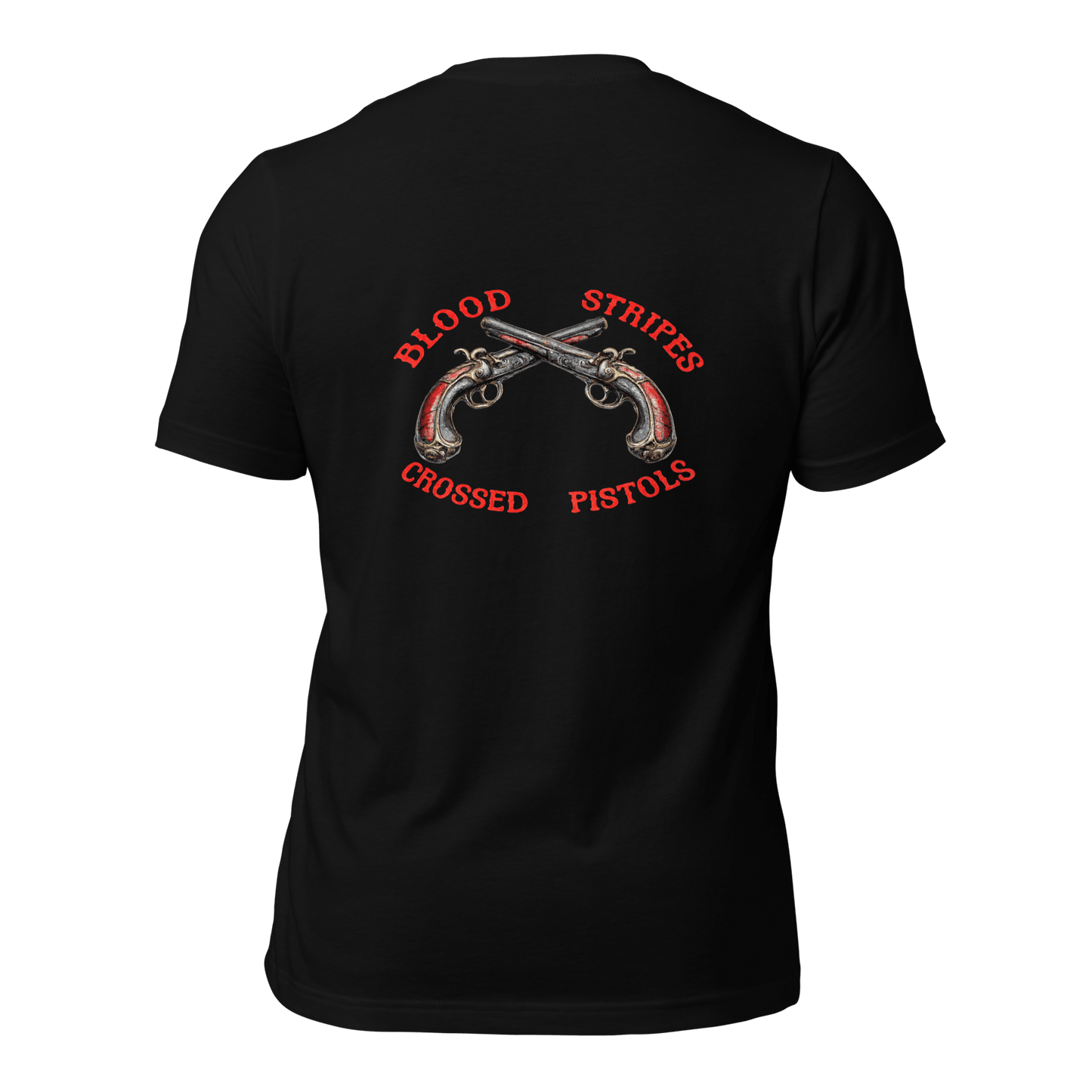 Blood Stripes Crossed Pistols | Back Graphic | Unisex - Smith's Tees