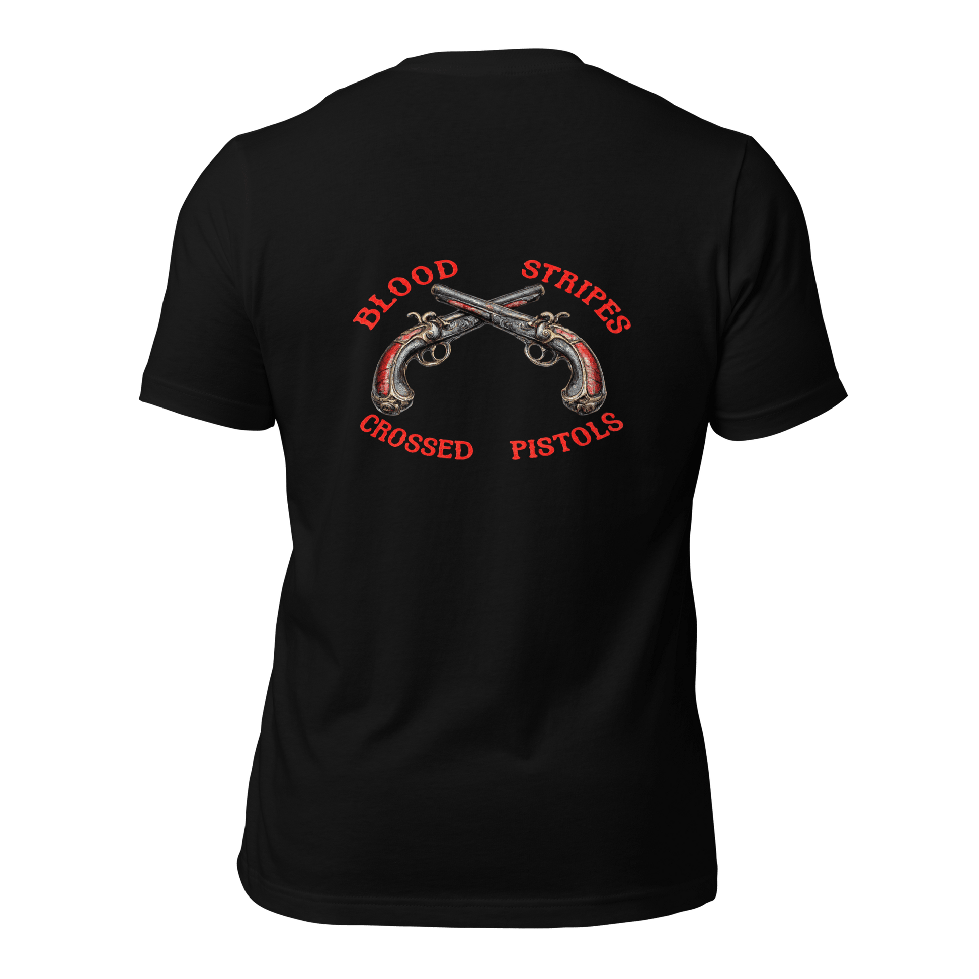 Blood Stripes Crossed Pistols | Back Graphic | Unisex - Smith's Tees