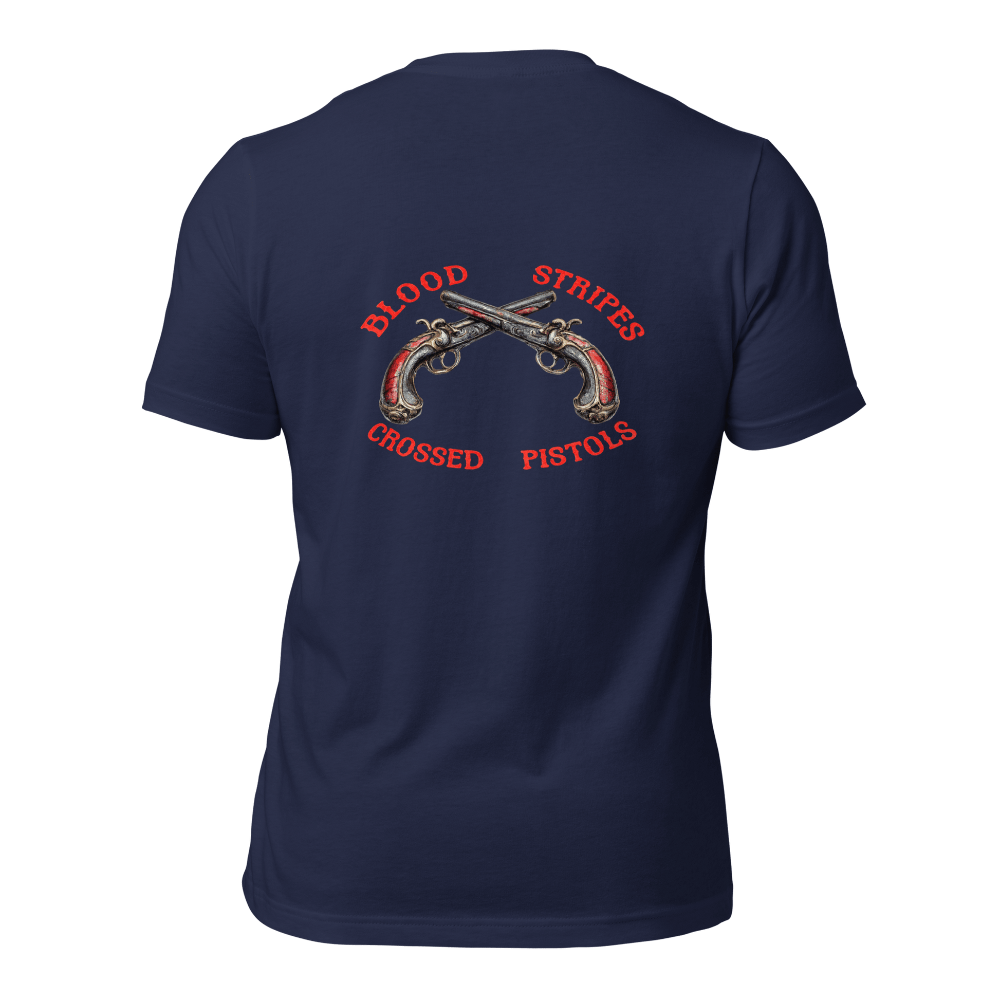 Blood Stripes Crossed Pistols | Back Graphic | Unisex - Smith's Tees