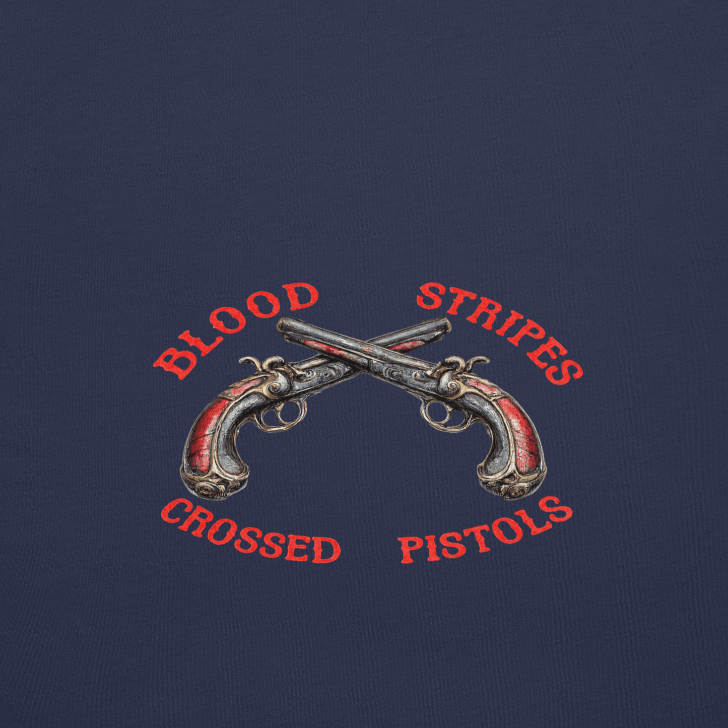 Blood Stripes Crossed Pistols | Back Graphic | Unisex - Smith's Tees