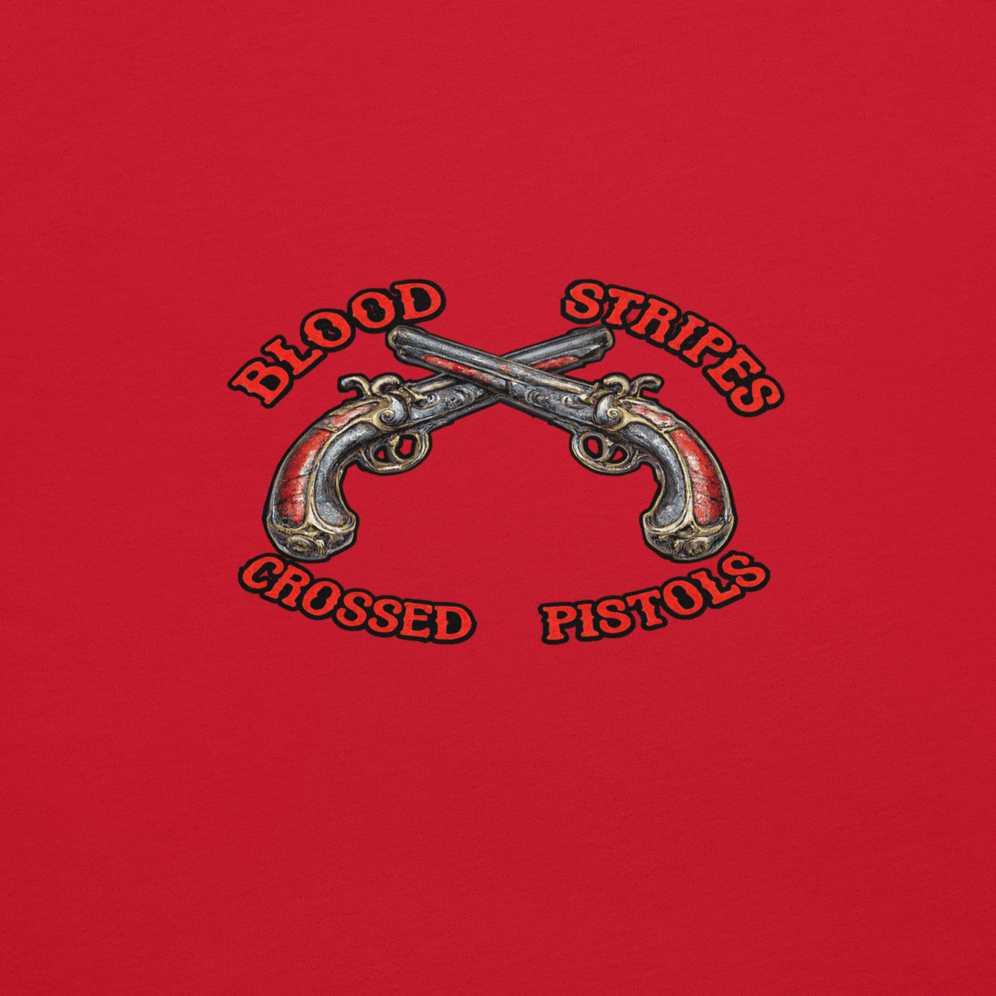 Blood Stripes Crossed Pistols | Back Graphic | Unisex - Smith's Tees