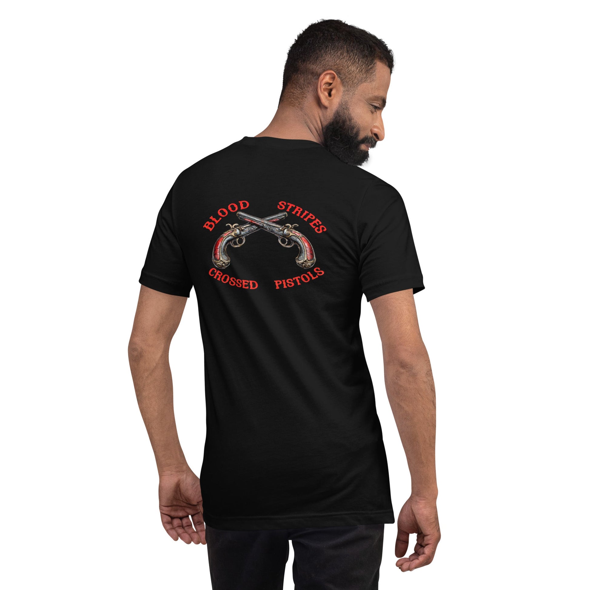 Blood Stripes Crossed Pistols | Back Graphic | Unisex - Smith's Tees