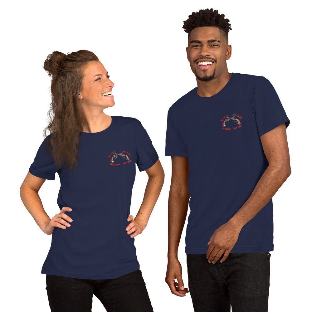 Blood Stripes Crossed Pistols | Chest Graphic | Unisex T-Shirt - Smith's Tees