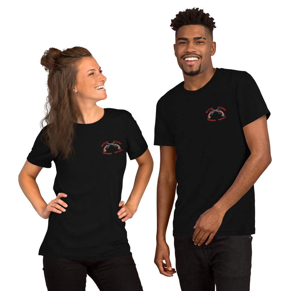 Blood Stripes Crossed Pistols | Chest Graphic | Unisex T-Shirt - Smith's Tees