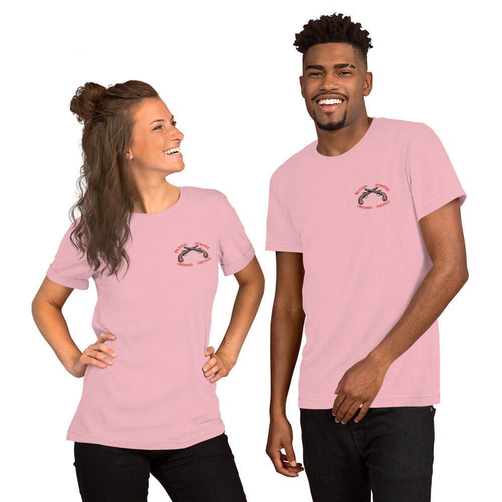 Blood Stripes Crossed Pistols | Chest Graphic | Unisex T-Shirt - Smith's Tees