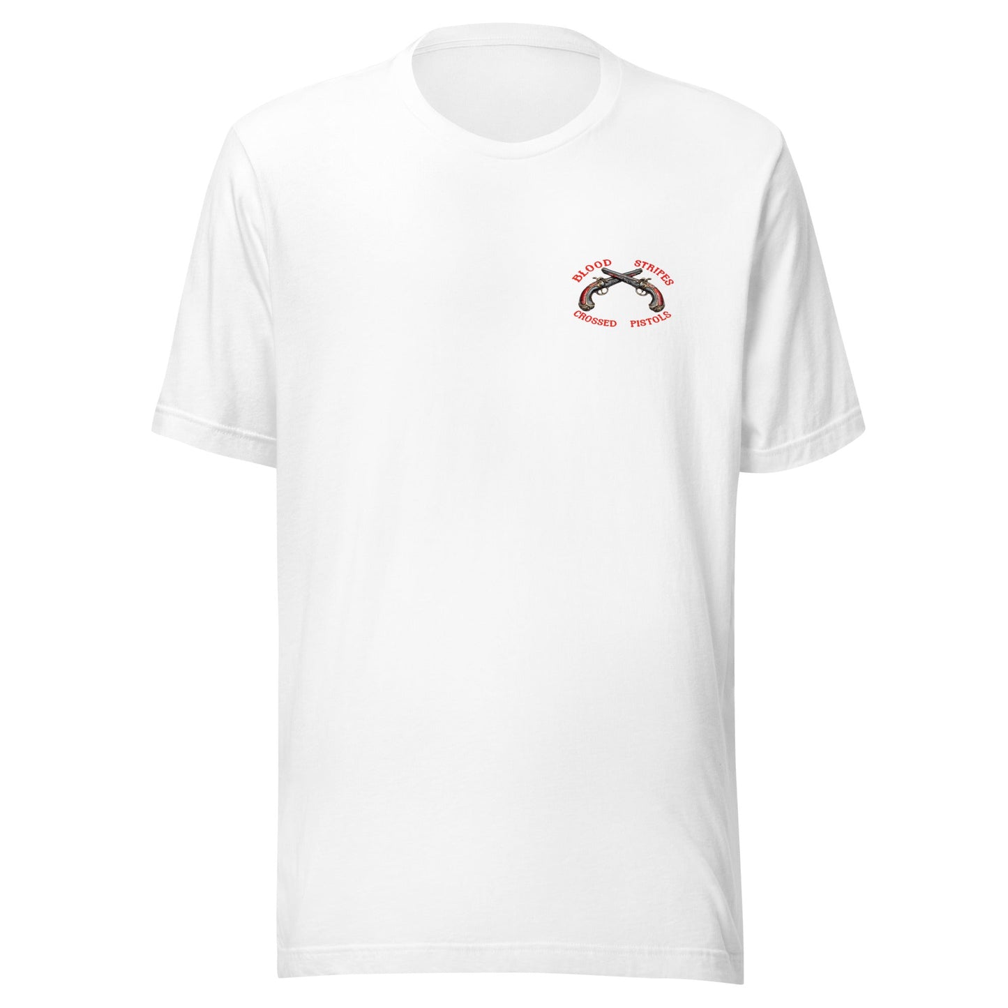 Blood Stripes Crossed Pistols | Promotional Graphic Tee | Unisex - Smith's Tees