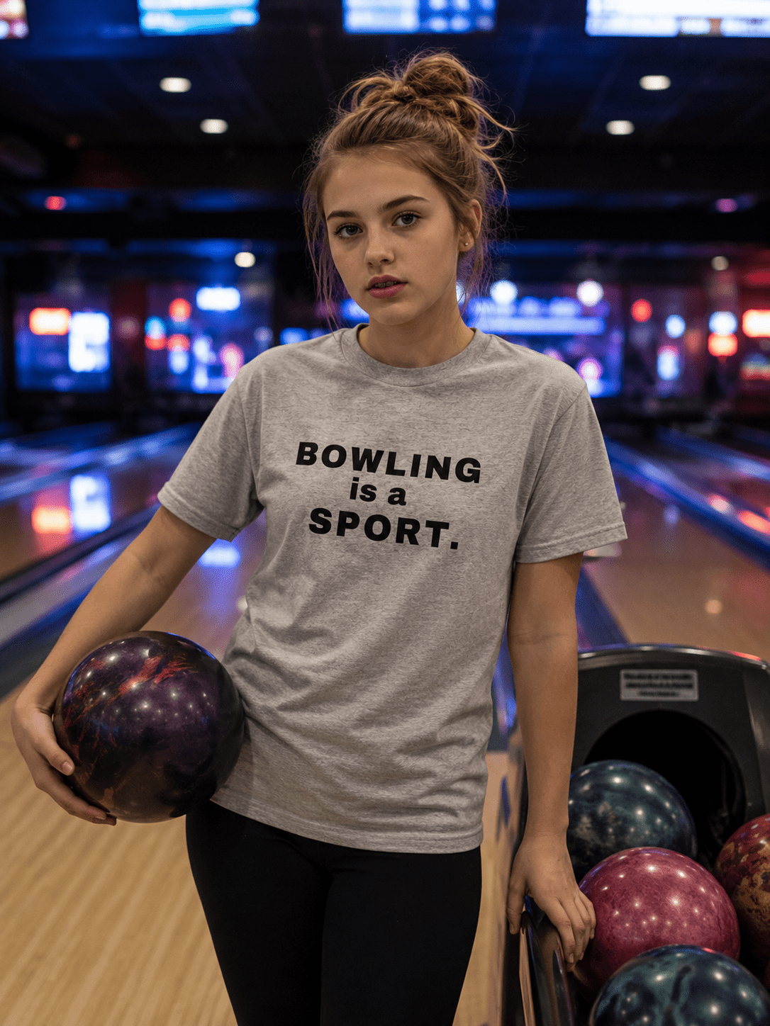 Bowling Is A Sport - Sports Statement T-Shirt | Black Print | Unisex | Family Matching Sizes - Smith's Tees