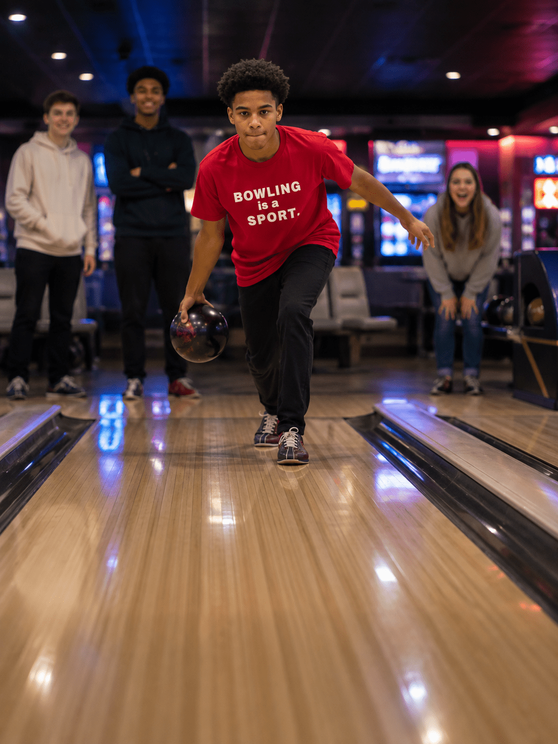 Bowling is a Sport - Sports Statement T-Shirt | White Print | Bowling Tee | Family Matching Sizes - Smith's Tees