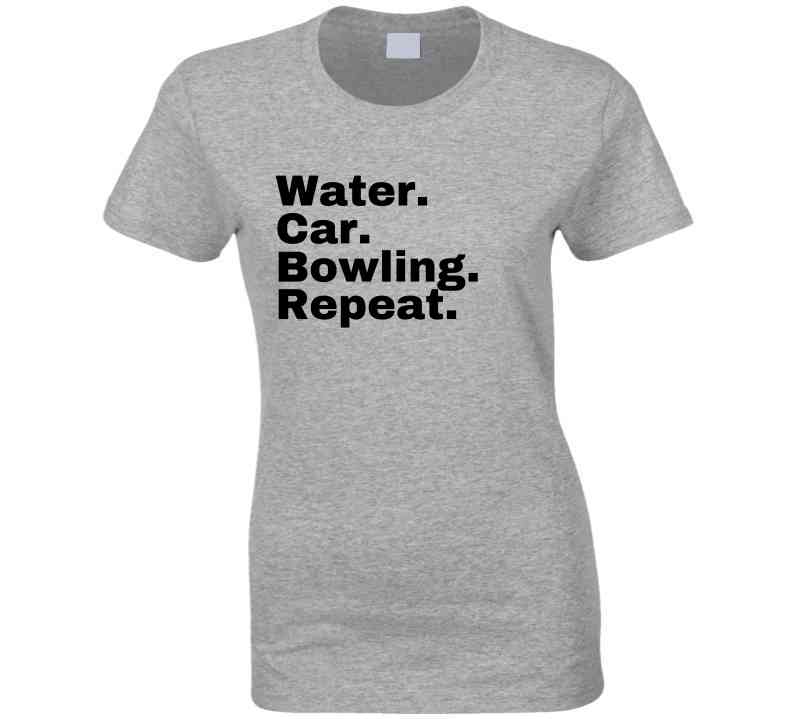 Bowling Statement Shirt - Water. Car. Bowling. Repeat. - Unisex - Black Print - Smith's Tees