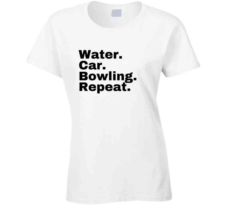 Bowling Statement Shirt - Water. Car. Bowling. Repeat. - Unisex - Black Print - Smith's Tees