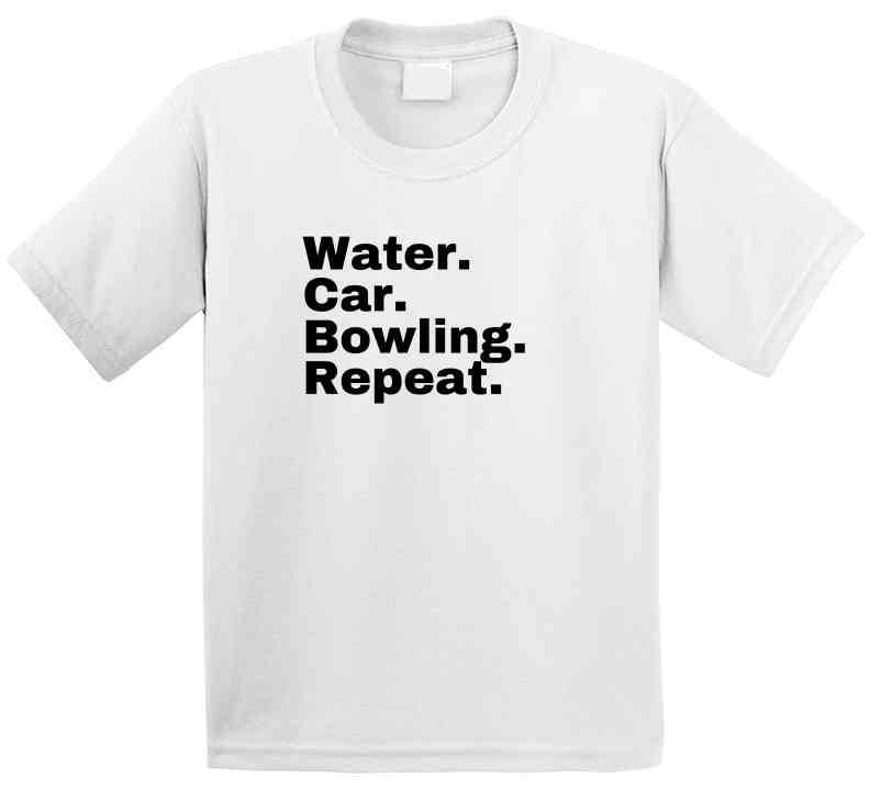 Bowling Statement Shirt - Water. Car. Bowling. Repeat. - Unisex - Black Print - Smith's Tees