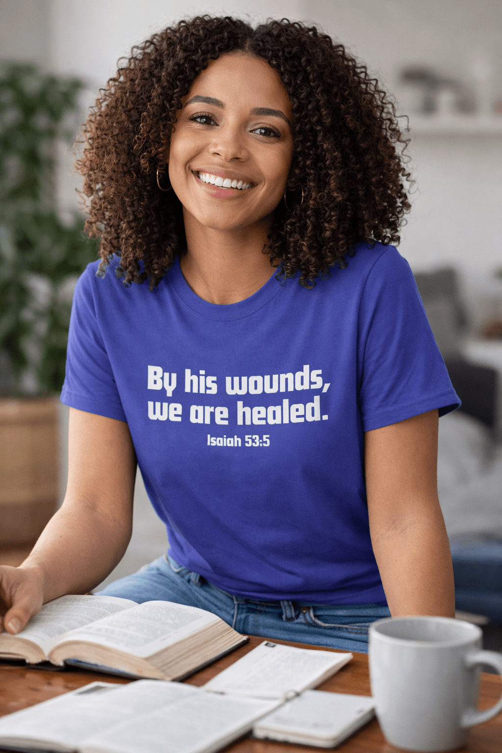 By His Wounds, We Are Healed - Faith - Based Statement T-Shirt | Faith & Strength | Unisex - Smith's Tees