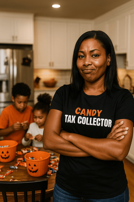 Candy Tax Collector| Funny Halloween Statement T-Shirt | Mom & Dad Funny Tee - Smith's Tees