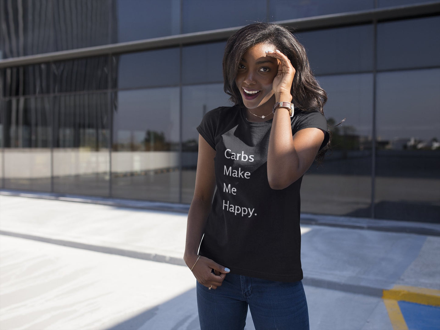 Carbs Make Me Happy - Foodie Statement Shirt - Smith's Tees