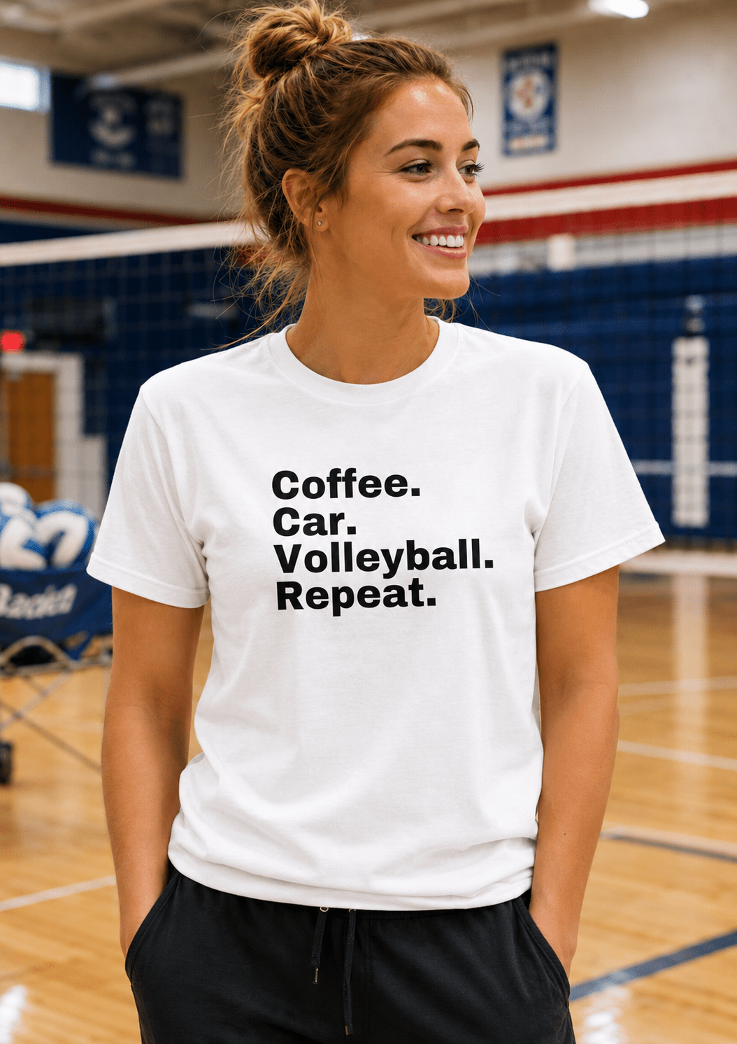 Coffee. Car. Volleyball. Repeat. - Sports Statement T-Shirt | Volleyball Tee | Unisex - Smith's Tees