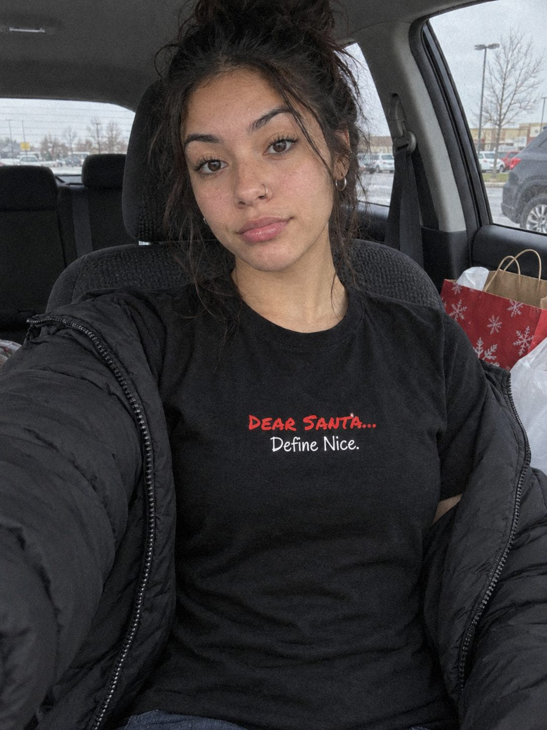Dear Santa...Define Nice | Funny Statement T-Shirt | Christmas Tee | Family Matching Sizes - Smith's Tees