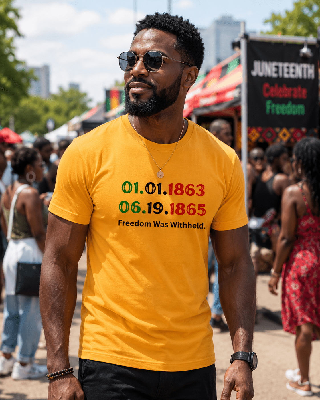Freedom Was Withheld Juneteenth T-Shirt | 01.01.1863 – 06.19.1865 | Family Sizes - Smith's Tees