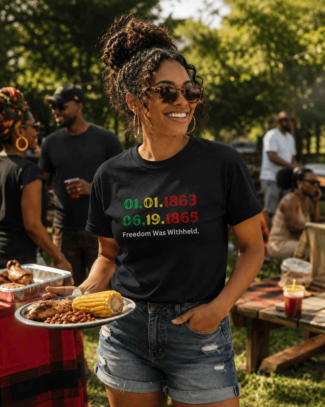 Freedom Was Withheld Juneteenth T-Shirt | 01.01.1863 – 06.19.1865 | Family Sizes - Smith's Tees