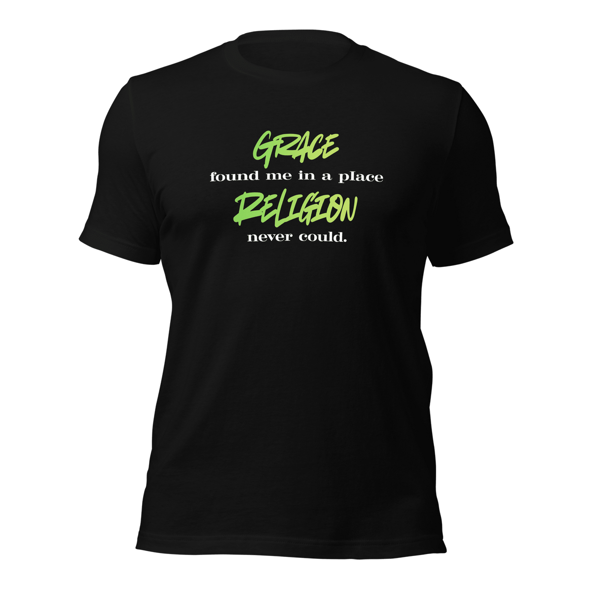 Grace Found Me Tee - Chartreuse - Unisex - Smith's Tees