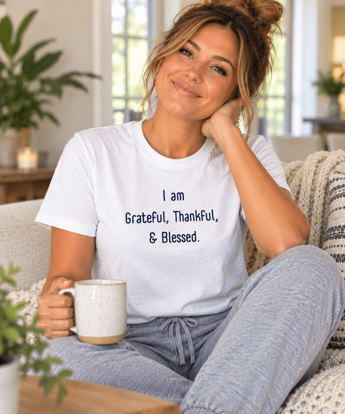 Grateful. Thankful. Blessed. - Faith & Gratitude Statement - Smith's Tees