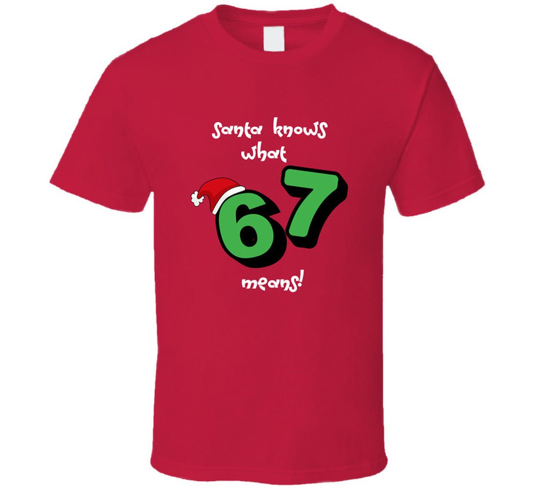 Santa Knows What 6 7 Means | Christmas T-Shirt | Family Sizes - Smith's Tees