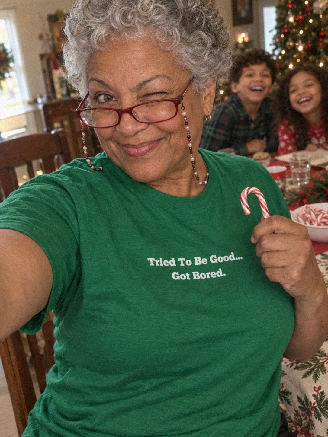 Tried To Be Good. Got Bored. - Funny Statement T-Shirt | Christmas Tee | Family Matching Sizes - Smith's Tees