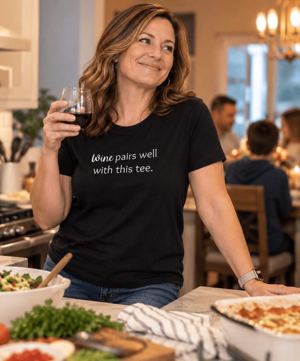 Wine Pairs Well With This Tee - Funny Statement T-Shirt - Smith's Tees