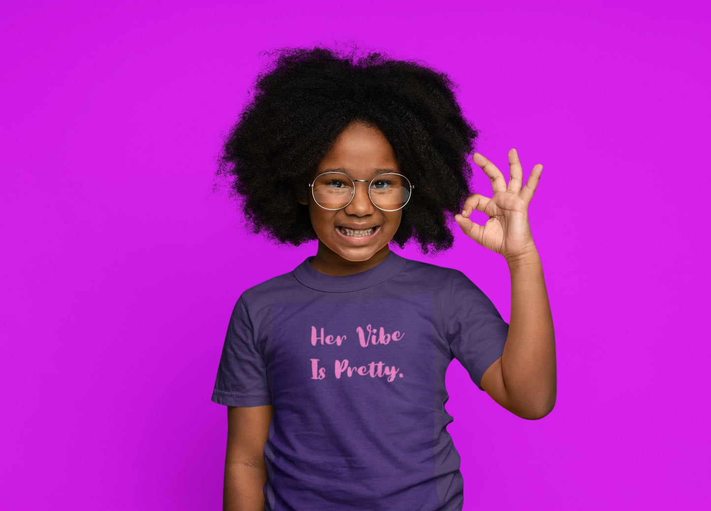 Empowering Statement Shirt - Her Vibe Is Pretty - Girls - Smith's Tees