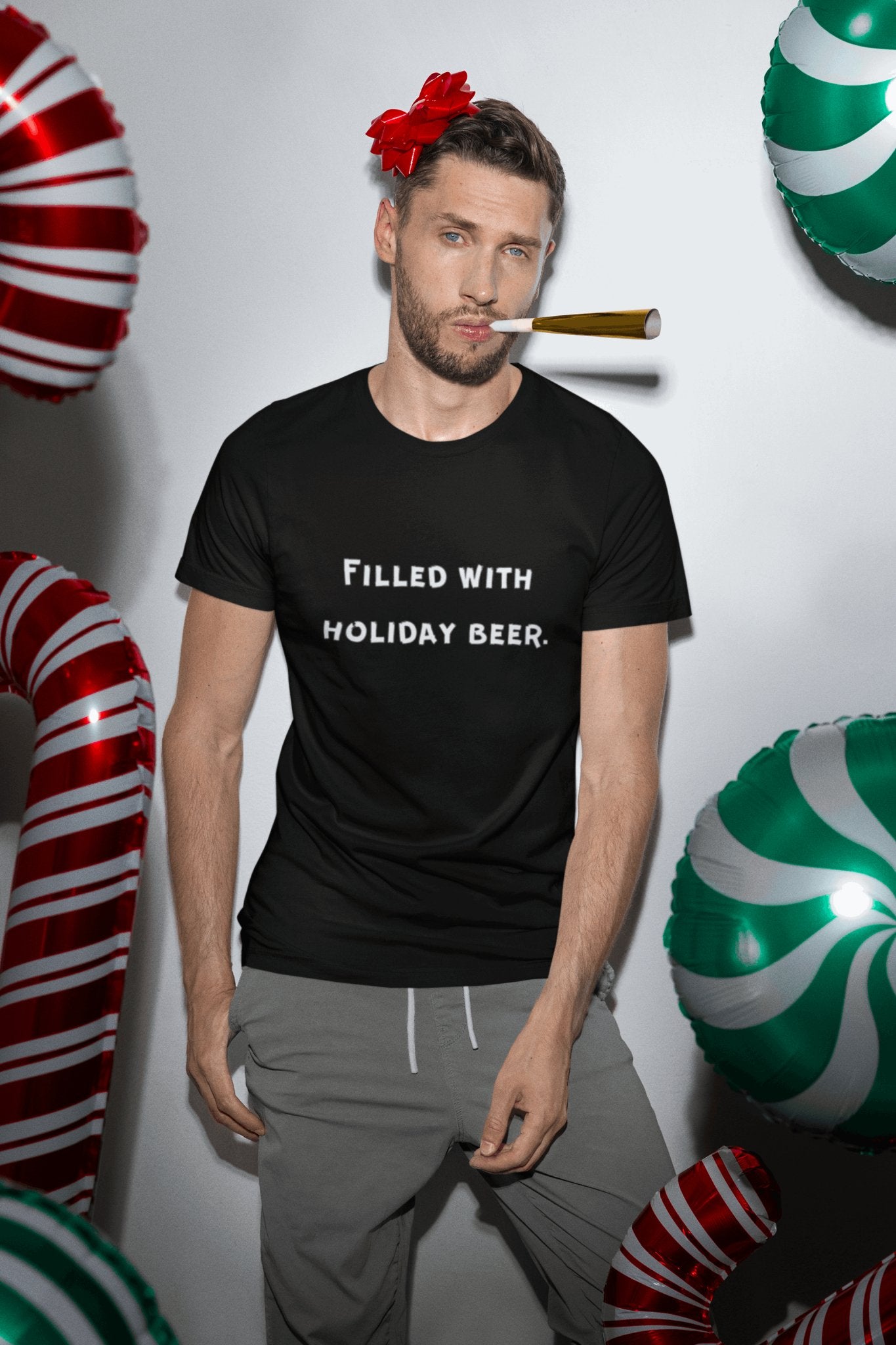 Funny Drinking Statement T-Shirt - Filled With Holiday Beer - Unisex - Smith's Tees