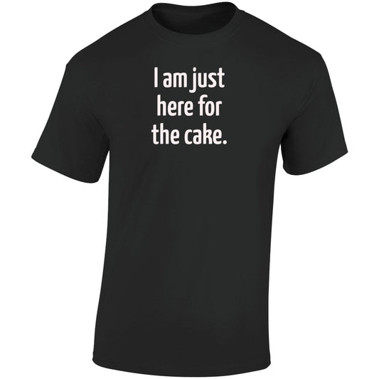 Just Here for the Cake Party T-Shirt - Black - Unisex - Smith's Tees
